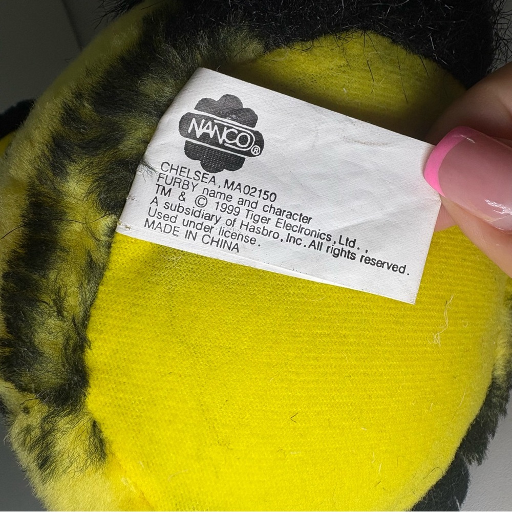 1999 Nanco Furby Bumblebee Plush Stuffed Toy Yellow Black Stripes - Picture 5 of 9